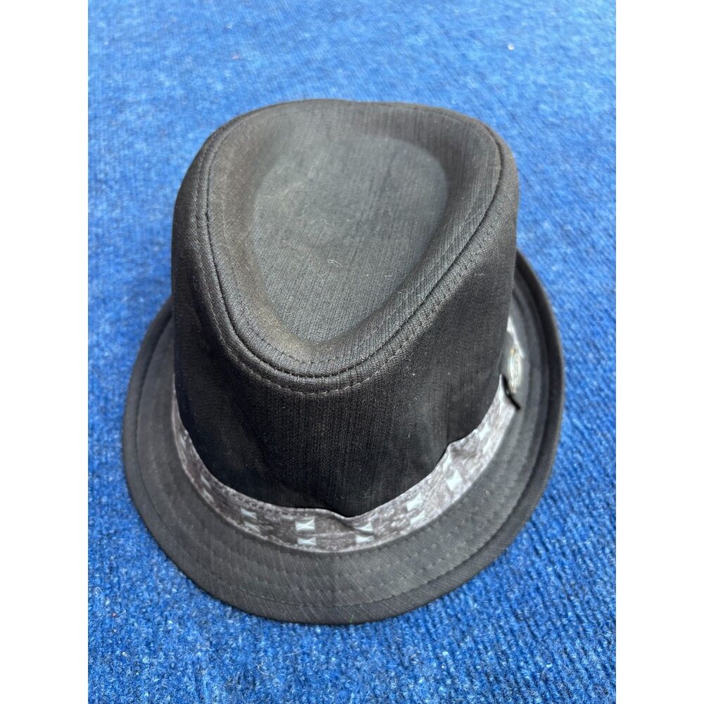 Dickies Fedora Hat Black with Grey Band 97% Cotton Size Large XL